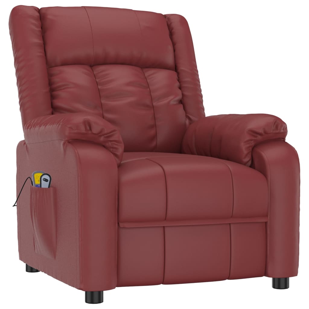 masāžas krēsls, paceļams, vīnsarkana mākslīgā āda | Stepinfit.lv