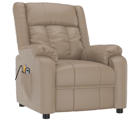 vidaXL Fauteuil de massage Cappuccino Similicuir