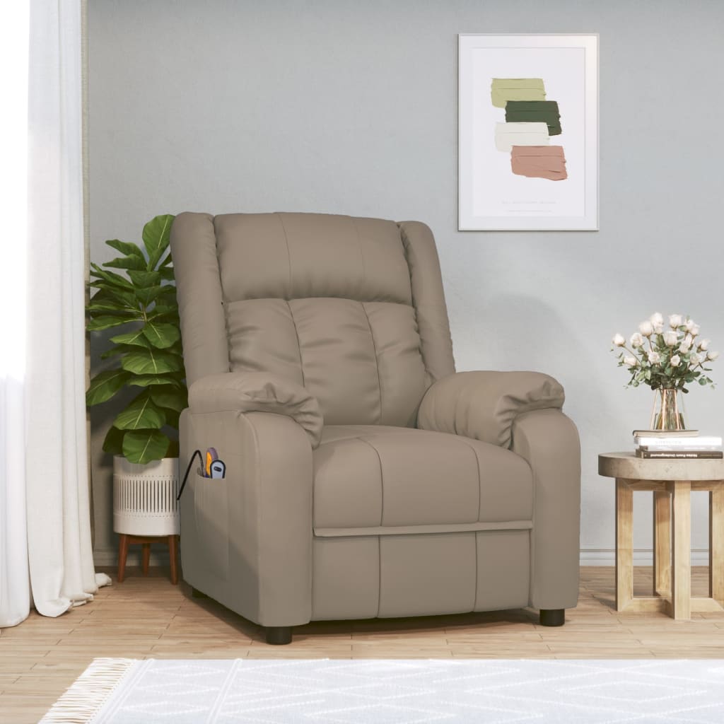 Massagesessel mit Aufstehhilfe Cappuccino-Braun Kunstleder kaufen