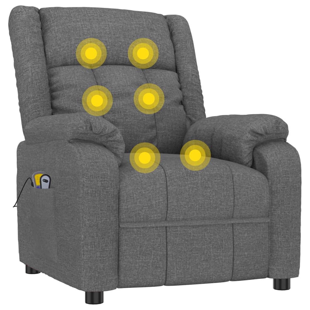 Fotoliu de masaj cu ridicare, gri închis, textil [7]