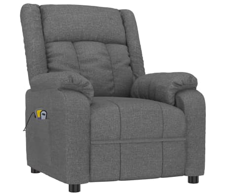 vidaXL Fauteuil de massage inclinable Gris foncé Tissu