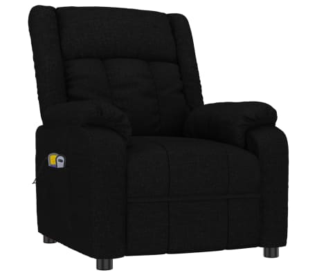 vidaXL Fauteuil de massage Noir Tissu