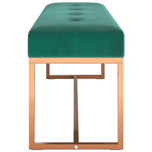 Lavice tmavě zelená 110 x 36 x 45 cm samet - obrázek 4