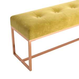 Lavice hořčicově žlutá 110 x 36 x 45 cm samet - obrázek 5