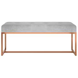 Lavice šedá 110 x 36 x 45 cm samet - obrázek 3