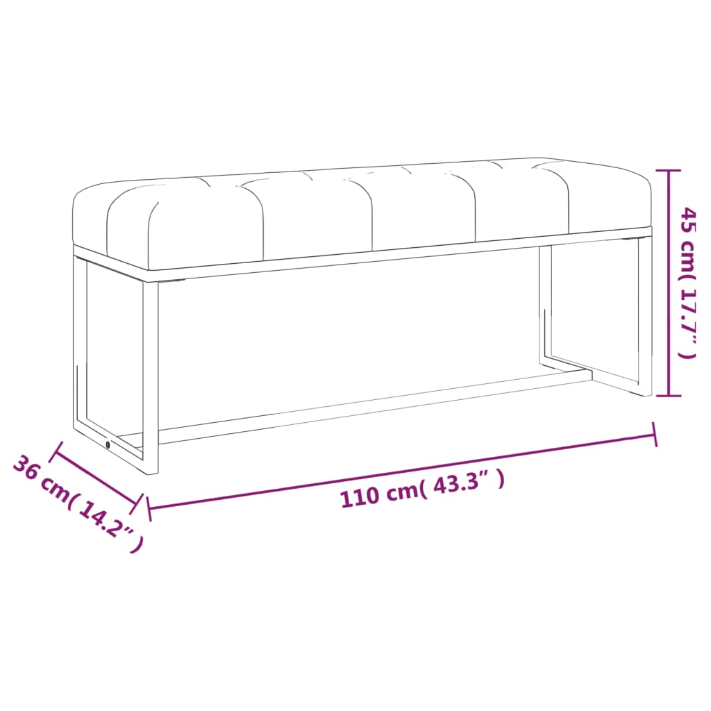 Ławka 110x36x45cm aksamitna ławka korytarzowa ławka pościelowa ławka tapicerowana duży wybór vidaXL - Zdjęcie 10 z 28