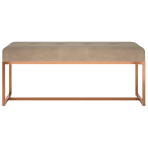 Lavice béžová 110 x 36 x 45 cm samet - obrázek 3