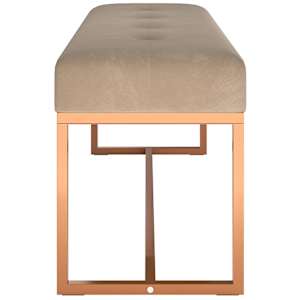 Lavice béžová 110 x 36 x 45 cm samet - obrázek 4