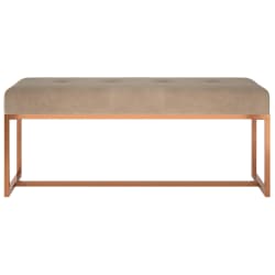 vidaXL Banc Beige 110x36x45 cm Velours