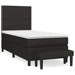 Box spring postel s matrací černá 80 x 200 cm textil - obrázek 2