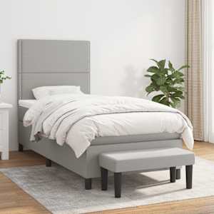 Box spring postel s matrací světle šedá 90x190 cm textil - obrázek 1