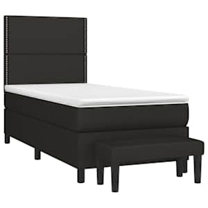 Box spring postel s matrací černá 90x190 cm textil - obrázek 3