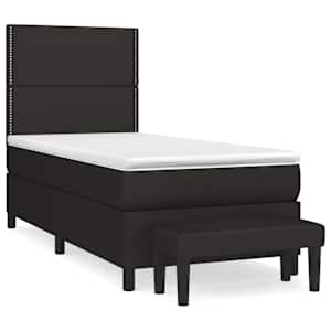 Box spring postel s matrací černá 100 x 200 cm textil - obrázek 2