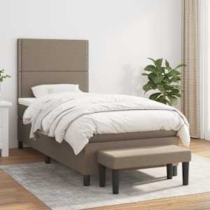 Box spring postel s matrací taupe 100 x 200 cm textil - obrázek 1