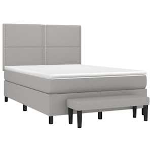 Box spring postel s matrací světle šedá 140 x 200 cm textil - obrázek 3
