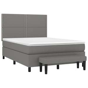 Box spring postel s matrací tmavě šedá 140x200 cm textil - obrázek 3