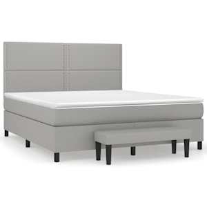 Box spring postel s matrací světle šedá 180 x 200 cm textil - obrázek 2