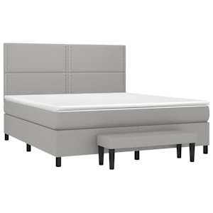 Box spring postel s matrací světle šedá 180 x 200 cm textil - obrázek 3