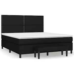Box spring postel s matrací černá 180x200 cm textil - obrázek 2