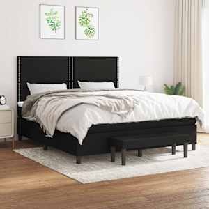 Box spring postel s matrací černá 180x200 cm textil - obrázek 1