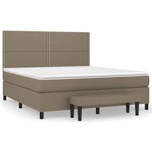 Box spring postel s matrací taupe 180x200 cm textil - obrázek 2