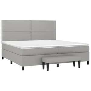 Box spring postel s matrací světle šedá 200 x 200 cm textil - obrázek 3