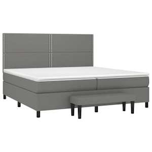 Box spring postel s matrací tmavě šedá 200x200 cm textil - obrázek 3