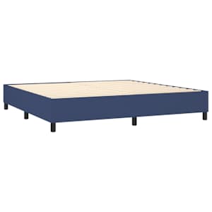 Box spring postel s matrací modrá 200x200 cm textil - obrázek 4
