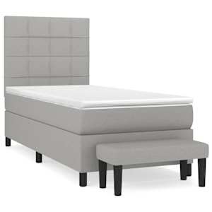 Box spring postel s matrací světle šedá 80 x 200 cm textil - obrázek 2