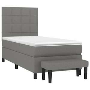 Box spring postel s matrací tmavě šedá 80 x 200 cm textil - obrázek 3