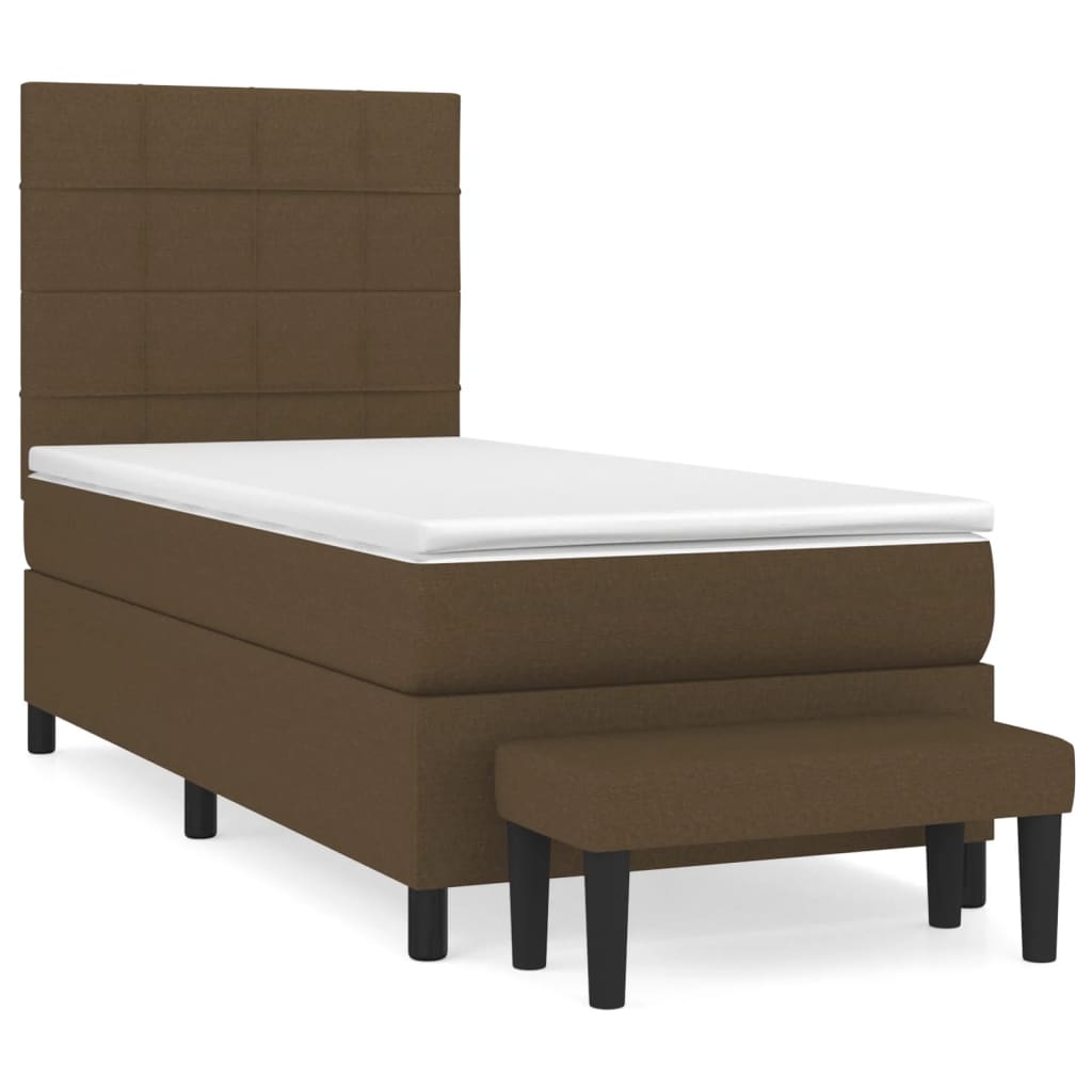 Thumbnail - vidaXL Boxspringbett mit Matratze Dunkelbraun 80x200 cm Stoff