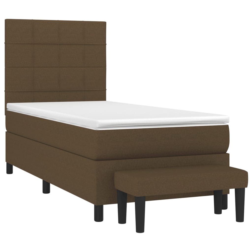 Thumbnail - vidaXL Boxspringbett mit Matratze Dunkelbraun 80x200 cm Stoff