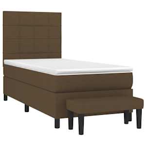 Box spring postel s matrací tmavě hnědá 90x190 cm textil - obrázek 3