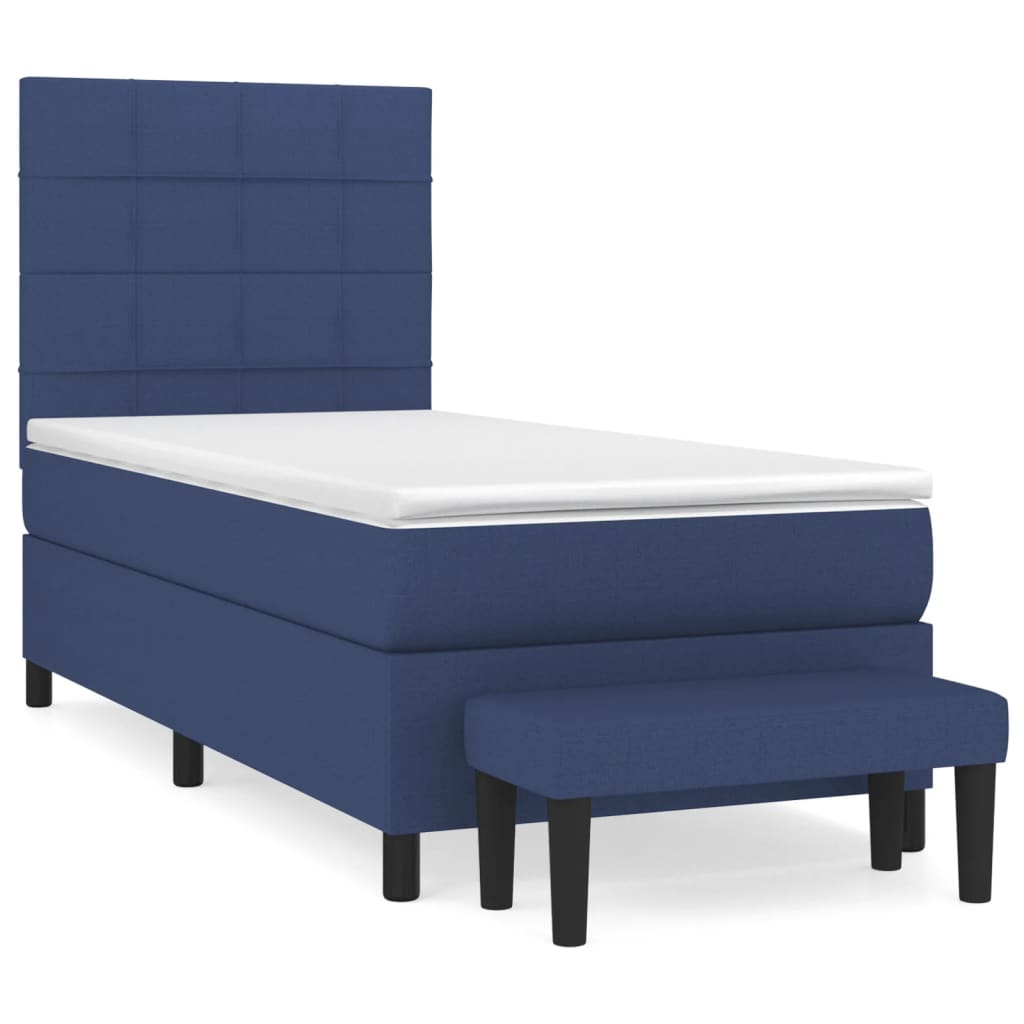 Thumbnail - vidaXL Boxspringbett mit Matratze Blau 90x190 cm Stoff