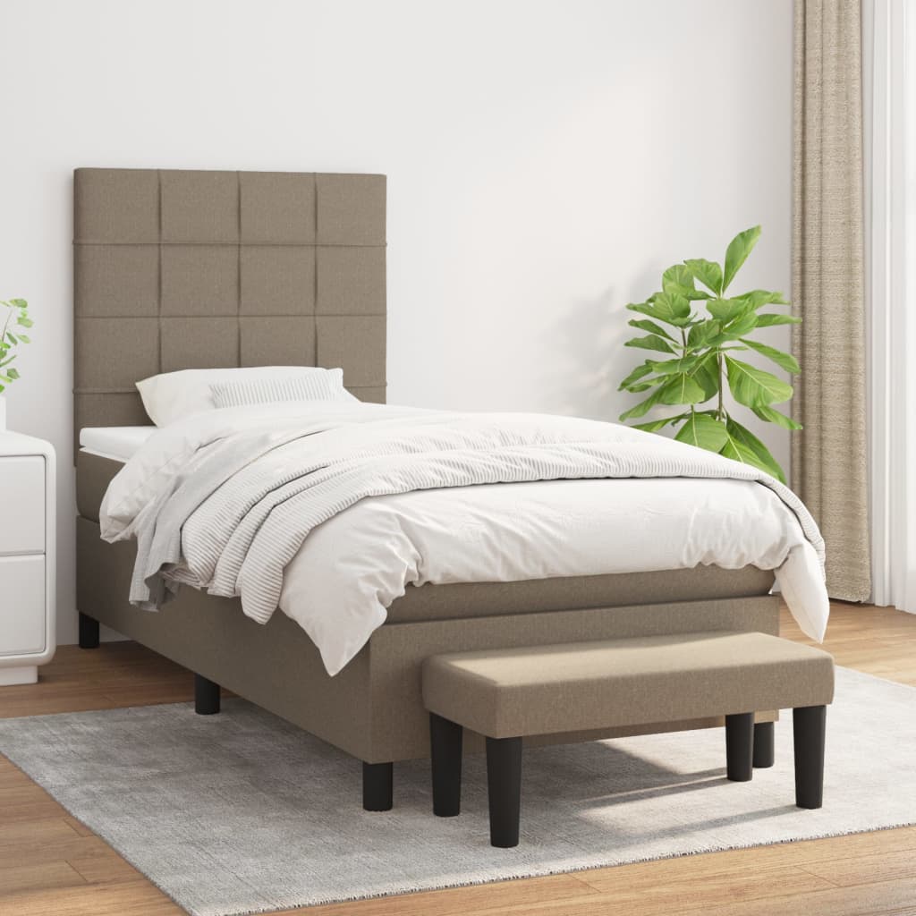 Boxspringbett mit Matratze Taupe 100×200 cm Stoff