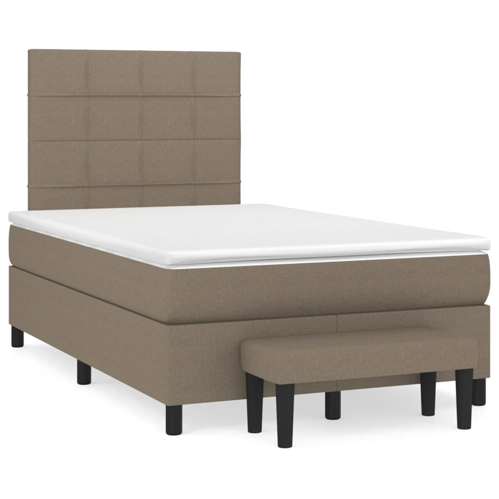 Thumbnail - vidaXL Boxspringbett mit Matratze Taupe 120x200 cm Stoff