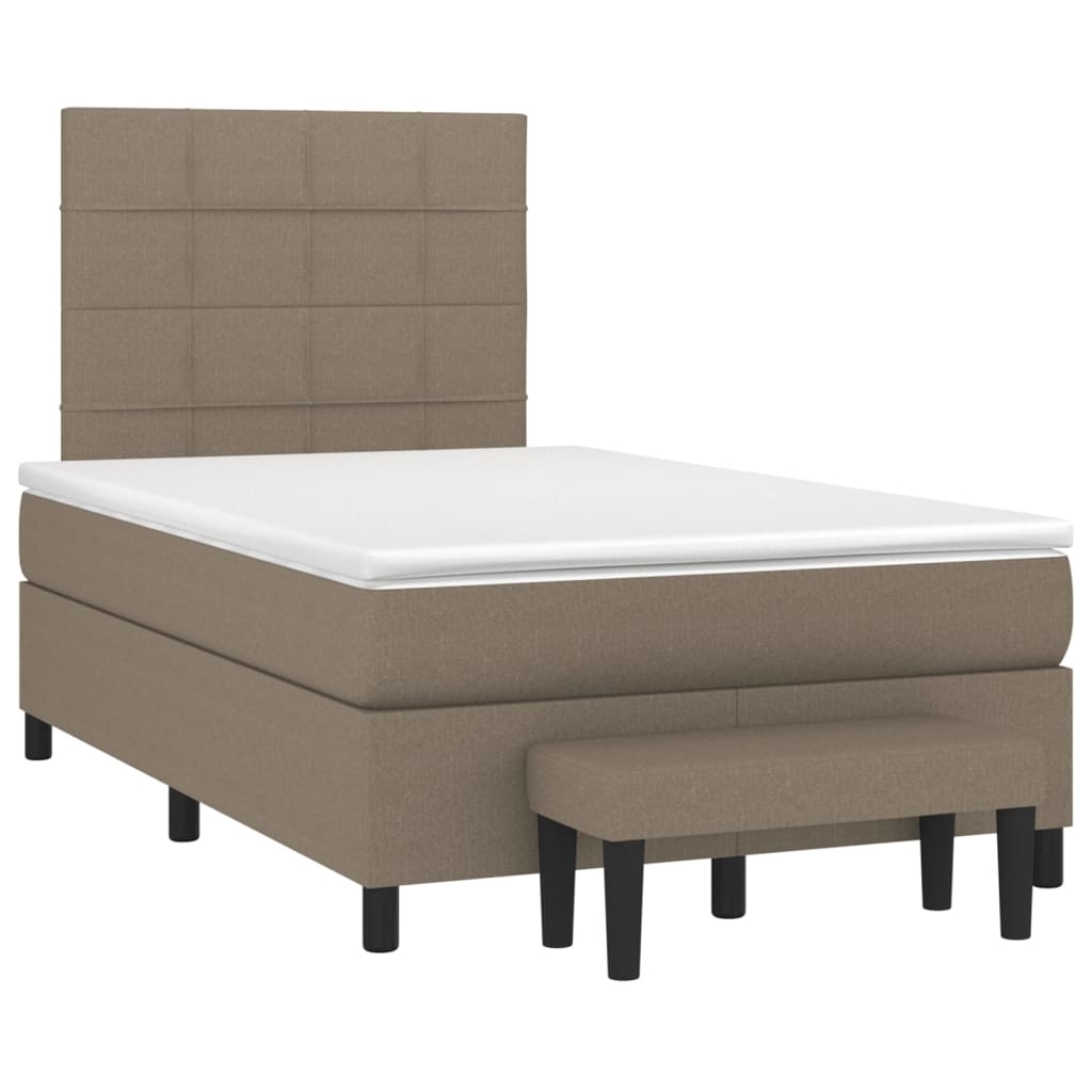 Thumbnail - vidaXL Boxspringbett mit Matratze Taupe 120x200 cm Stoff