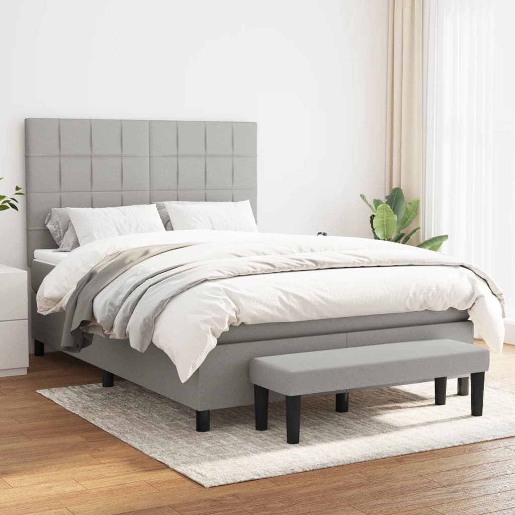  ΚΡΕΒΑΤΙ BOXSPRING ΜΕ ΣΤΡΩΜΑ ΑΝΟΙΧΤΟ ΓΚΡΙ 140X190 ΕΚ. ΥΦΑΣΜΑΤΙΝΟ V-3136589