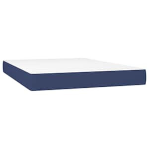 Box spring postelja z vzmetnico moder 140x190 cm blago - slika 6