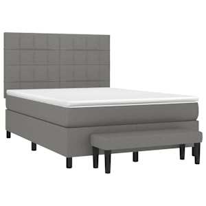 Box spring postel s matrací tmavě šedá 140x200 cm textil - obrázek 3