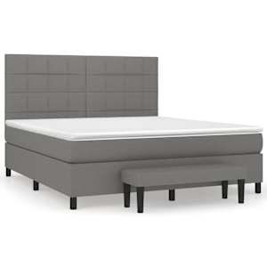 Box spring postel s matrací tmavě šedá 160x200 cm textil - obrázek 2