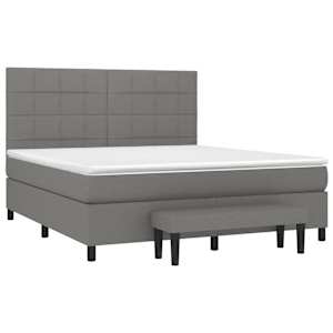 Box spring postel s matrací tmavě šedá 160x200 cm textil - obrázek 3