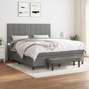 Box spring postel s matrací tmavě šedá 160x200 cm textil - obrázek 1