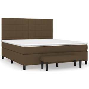 Box spring postel s matrací tmavě hnědá 160x200 cm textil - obrázek 2