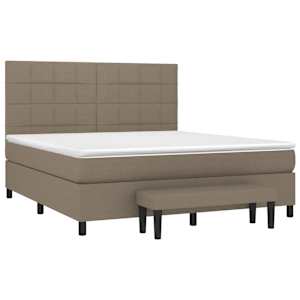 Box spring postelja z vzmetnico taupe 160x200 cm blago - slika 3