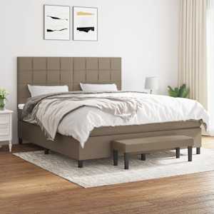Box spring postel s matrací taupe 160x200 cm textil - obrázek 1