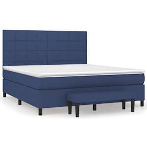 Box spring postel s matrací modrá 160x200 cm textil - obrázek 2
