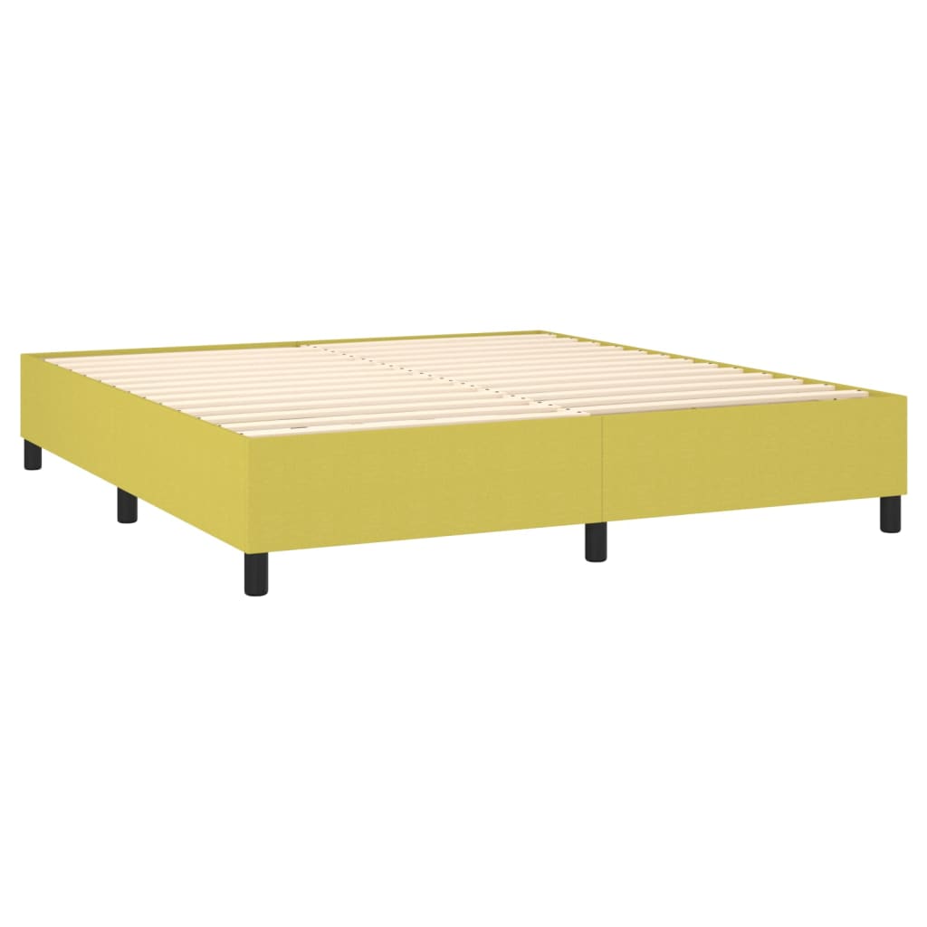 Világoszöld szövet rugós ágy matraccal 160x200 cm 
