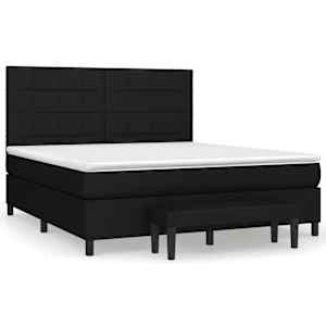 Box spring postel s matrací černá 180x200 cm textil - obrázek 2
