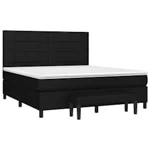 Box spring postel s matrací černá 180x200 cm textil - obrázek 3